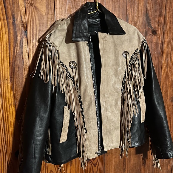 Unik leather jacket amazing shape! Size 48 with matching chaps - Picture 1 of 3